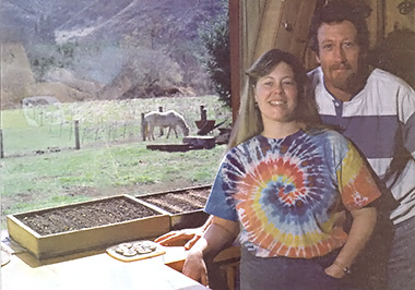 Jeff and Joy in a quiet moment before a round of garden chores.